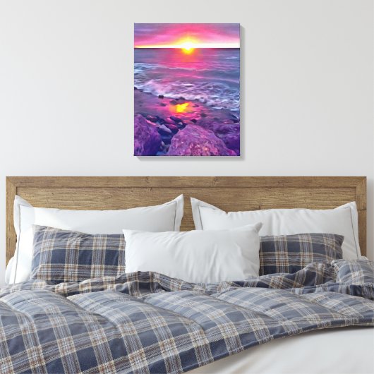 Malecon Sunset 0911 Art Canvas Afdruk (Insitu (Slaapkamer))