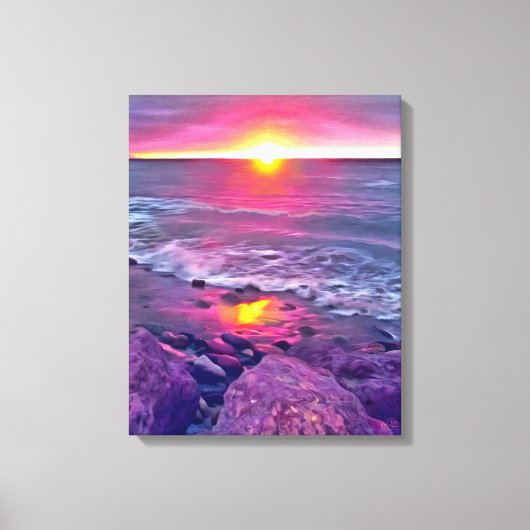 Malecon Sunset 0911 Art Canvas Afdruk (Voorkant)