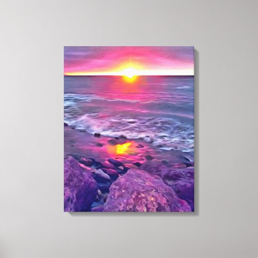 Malecon Sunset 0911 Art Canvas Afdruk (Voorkant)