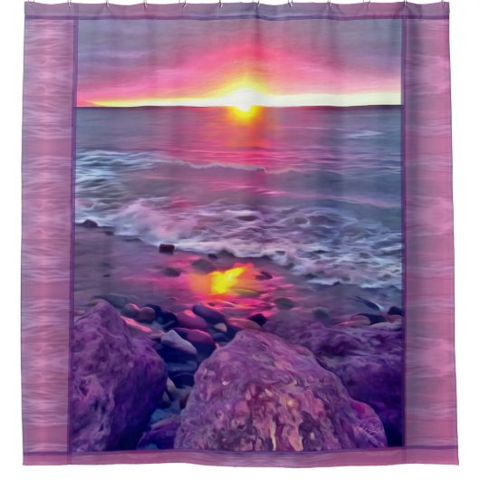 Malecon Sunset 0911 Douchegordijn (Voorkant)