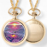 Malecon Sunset 0911 Ketting Horloge<br><div class="desc">Het schilderen "Collectie Malecon Sunset 0911"personaliseert op de productpagina of klikt de "Customize"knoop voor meer ontwerpopties. Ontwerp gemaakt van mijn schilderij "Malecon Sunset 0911",  dat een prachtige zonsondergang beschrijft op de Malecón in Puerto Vallarta,  Mexico. Overeenkomende producten zijn beschikbaar in dit collectie.</div>