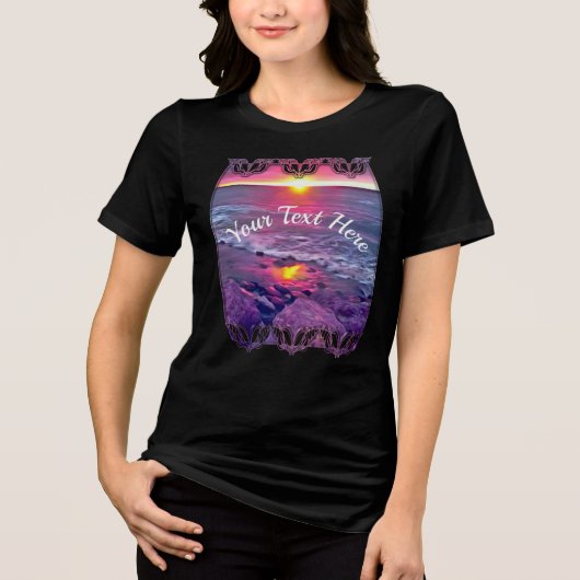 Malecon Sunset 0911 Tri-Blend Shirt (Voorkant)