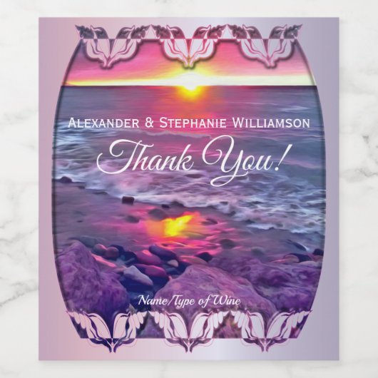 Malecon Sunset 0911 Wijn Etiket (Enkel label)