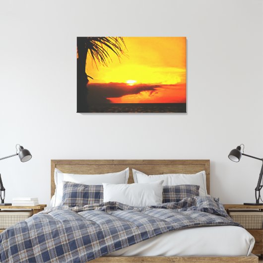 Malecon Sunset 2441 Art Canvas Afdruk (Insitu (Slaapkamer))