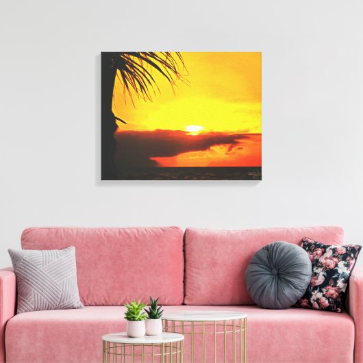 Malecon Sunset 2441 Art Canvas Print (Insitu (Woonkamer))