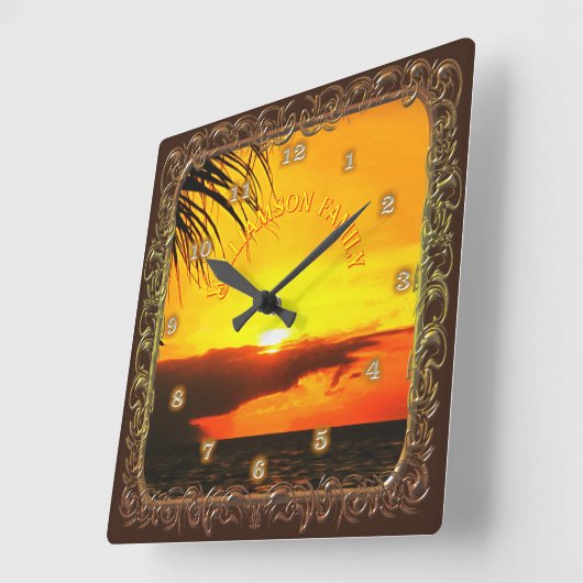 Malecon Sunset 2441 familie Vierkante Klok (Hoek)