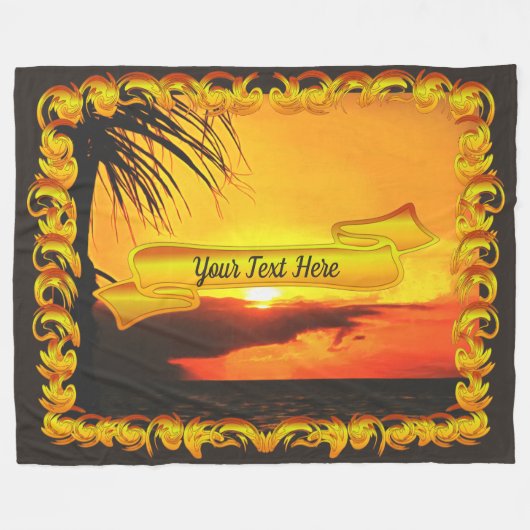 Malecon Sunset 2441 Fleece Blanket (Voorkant (Horizontaal))