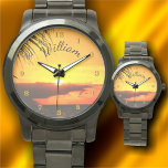 Malecon Sunset 2441 Horloge<br><div class="desc">Het schilderen "Collectie Malecon Sunset 2441"personaliseert op de productpagina of klikt de "Customize"knoop voor meer ontwerpopties. Ontwerp gemaakt van mijn schilderij "Malecon Sunset 2441", die een prachtige zonsondergang vastlegt op een strandwandeling genaamd de Malecon in Puerto Vallarta, Mexico. Overeenkomende producten zijn beschikbaar in dit collectie.</div>