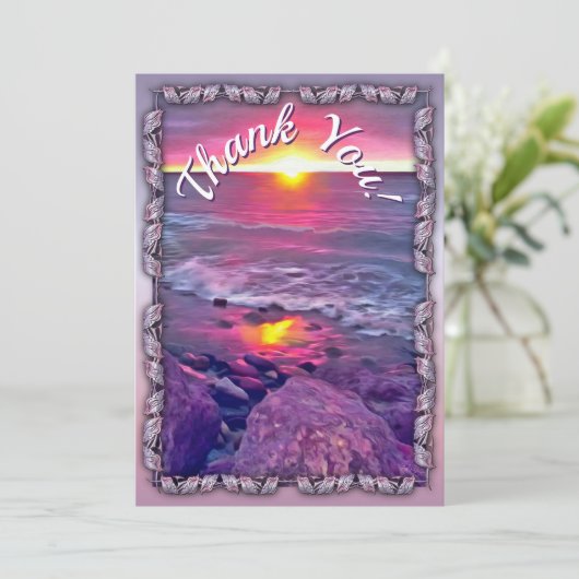 Malecon Sunset Dank u 0911 Bedankkaart (Staand voorkant)