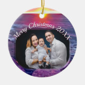 Malecon Sunset Family Kerstmis 0911 Keramisch Ornament (Voorkant)