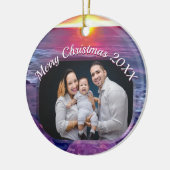 Malecon Sunset Family Kerstmis 0911 Keramisch Ornament (Links)