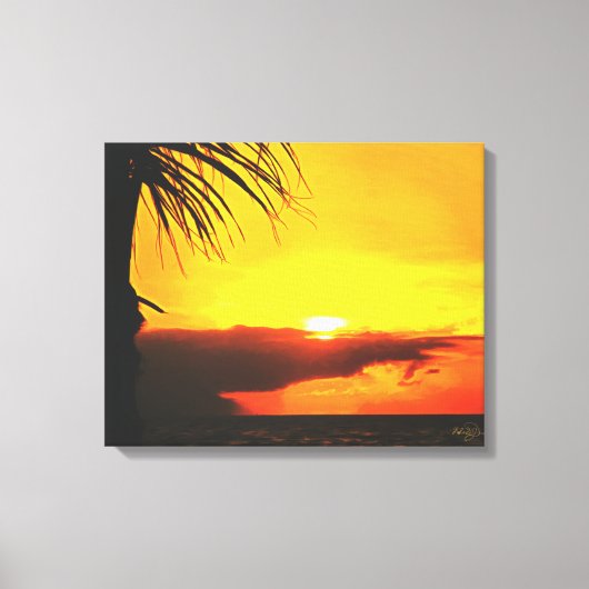 Malecon Zonsondergang 2441 Kunst Canvasprint Canvas Afdruk (Voorkant)