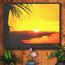 Malecon Zonsondergang 2441 Kunst Canvasprint Canvas Afdruk