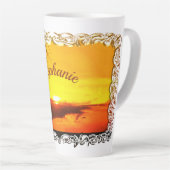 Malecon Zonsondergang 2441 Latte Mok (Rechterhoek)