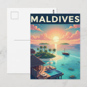 Malediven atollen Indische Oceaan Briefkaart (Voorkant / Achterkant)