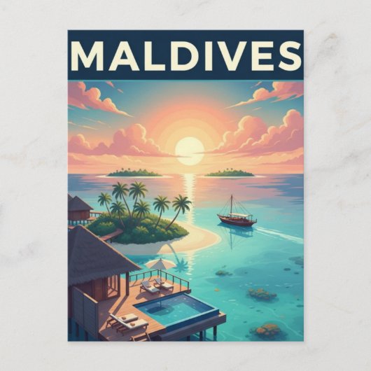 Malediven atollen Indische Oceaan Briefkaart (Voorkant)