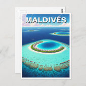 Malediven atollen Indische Oceaan Briefkaart (Voorkant / Achterkant)