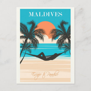 Malediven  Beach Travel Briefkaart