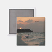 Malediven bij zonsondergang magneet (Voorkant / Achterkant)
