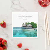 Malediven Bruiloft Aangepaste foto Cocktail servet (Insitu)