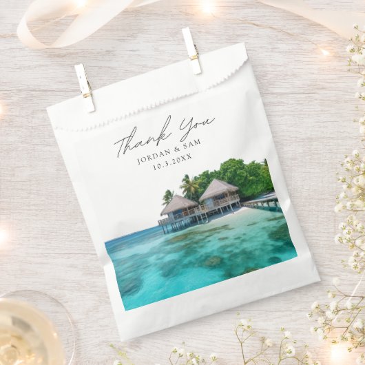 Malediven bruiloft strand foto bedankzakje (Geknipt)