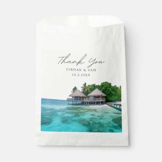 Malediven bruiloft strand foto bedankzakje (Voorkant)