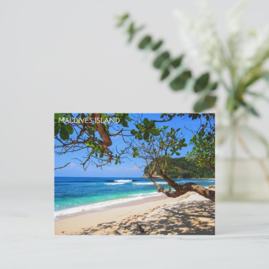 Malediven eiland briefkaart (Staand voorkant)