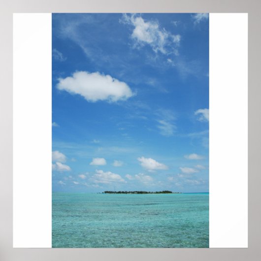 Malediven Eiland met prachtig water/cloudscape Poster (Voorkant)