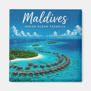 🧲 Malediven Eiland Resort Reis Souvenir 🌊 Magneet