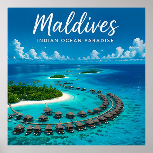 🧲 Malediven Eiland Resort Reis Souvenir 🌊 Poster (Voorkant)