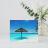 Malediven eiland romantische vakantie feestdagenkaart (Staand voorkant)