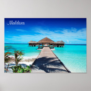 Malediven eiland romantische vakantie poster