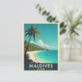Malediven Eilanden  Strand Oceaan Reizen Briefkaart (Staand voorkant)