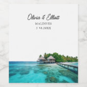 Malediven Foto Bruiloft Wijn Label Wijn Etiket (Enkel label)