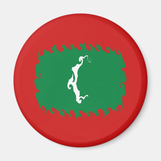 Malediven Gnarly vlag Magneet (Voorkant)