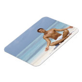 Malediven, handig jong man dat mediteert in een magneet (Linkerzijde)