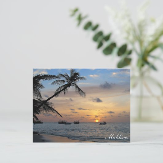 Malediven - Kandoludu-eiland in het briefkaart van (Staand voorkant)