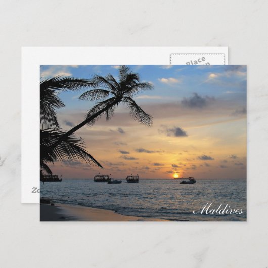 Malediven - Kandoludu-eiland in het briefkaart van (Voorkant / Achterkant)