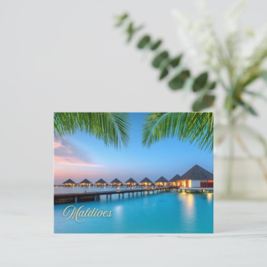Malediven Mooi Resort bij zonsondergang Briefkaart (Staand voorkant)