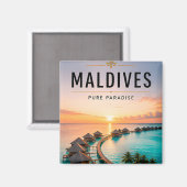 🏝️ Malediven Overwater Villa Paradijs Modern  Magneet (Voorkant / Achterkant)