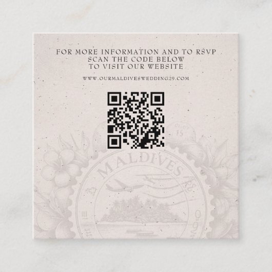 Malediven Passport Wedding QR Informatiekaartje (Voorkant)