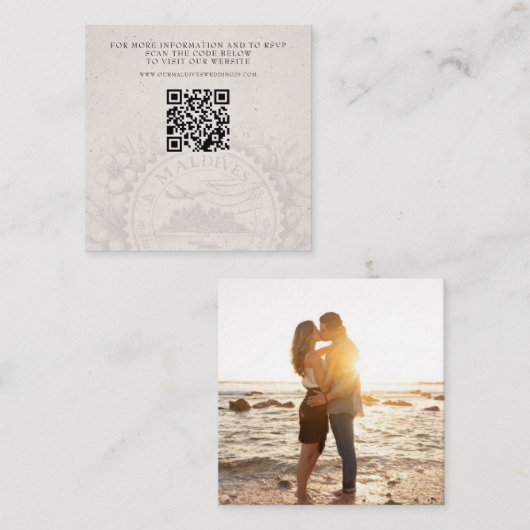 Malediven Passport Wedding QR Informatiekaartje (Voorkant / Achterkant)