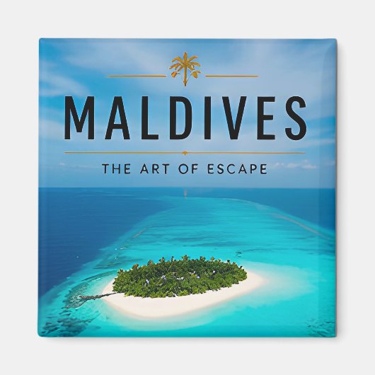 🏖️ Malediven Privé Eiland Ontsnapping Luxe Woning Magneet (Voorkant)