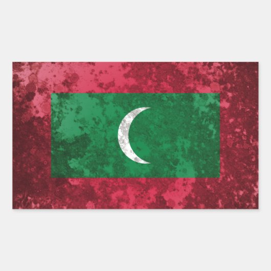Malediven Rechthoekige Sticker (Voorkant)