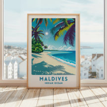 Malediven Reizen Print Poster Indische Oceaan Wall