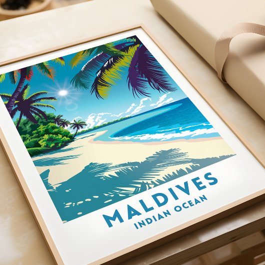 Malediven Reizen Print Poster Indische Oceaan Wall