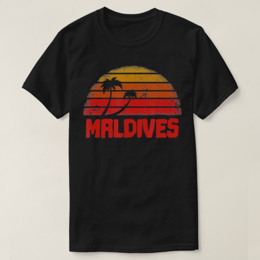 Malediven Retro 70s Throwback T-shirt (Design voorkant)