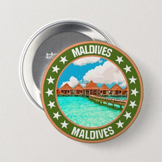 Malediven Ronde Button 7,6 Cm (Voorkant /achterkant)