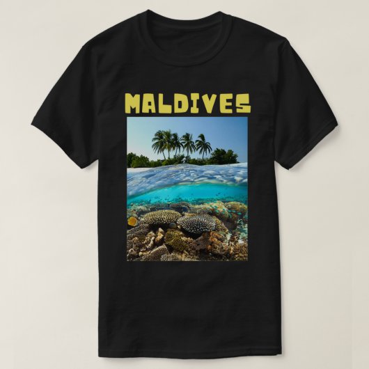 Malediven schattig eiland onder water t-shirt (Design voorkant)