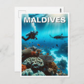 Malediven Scuba Diving Travel Briefkaart (Voorkant / Achterkant)